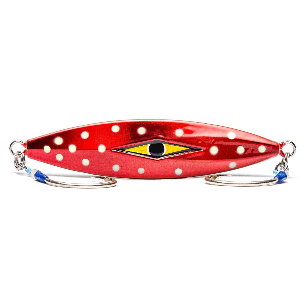 Mustad Staggerbod 180g Metal Jig Lure Lumo Polkadot