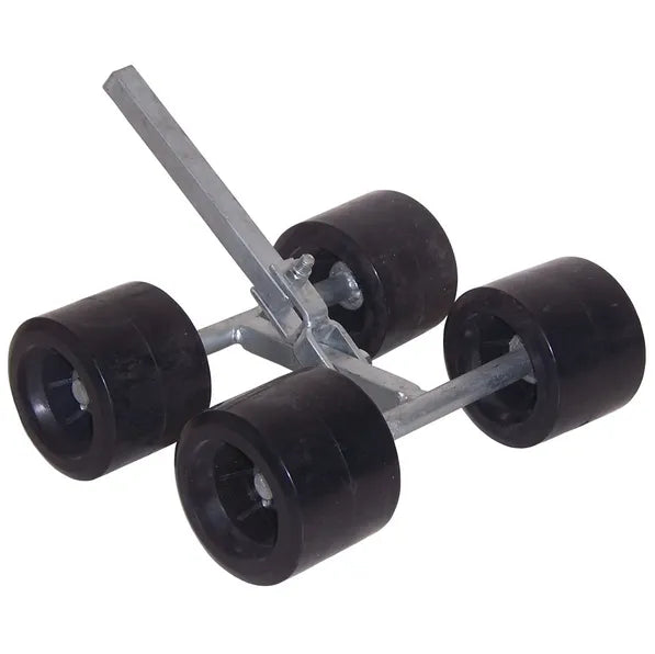 Trailer Wobble Roller With Bracket 8in Pair Black