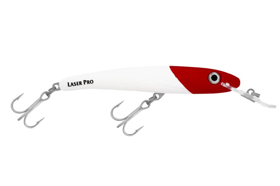 Halco Laser Pro 140DD 140mm Hard Body Lure White Redhead