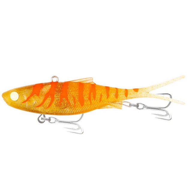 Samaki Vibelicious Fork Tail 100mm 20g Soft Vibe Lure Golden Carrot
