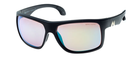 Mako Mavericks 9613 Polarised Sunglasses M01G2H5 Matte Black - Rose Green Mirror