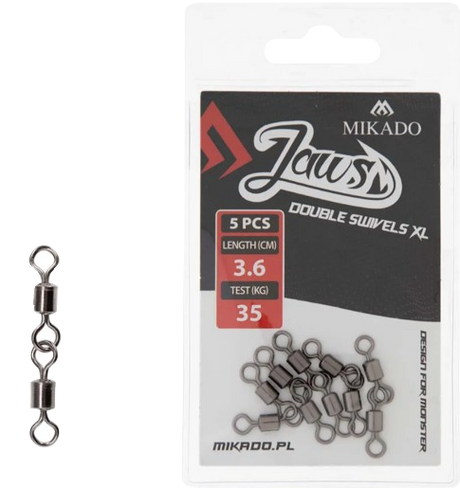 Mikado Jaws Double Swivels XL 35kg 5pk