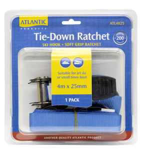 Atlantic Tie Down Ratchet Strap Single 25mm x 4m - 200kg