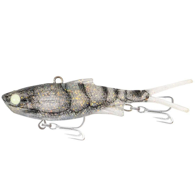 Samaki Vibelicious Fork Tail 100mm 20g Soft Vibe Lure Ghost Prawn
