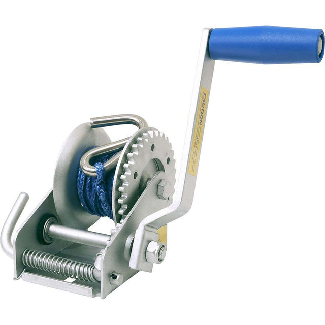 Atlantic Cadet Trailer Winch With Dyneema Rope 300kg 3:1 4mm X 6m With S Hook