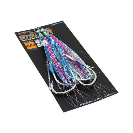 Oceans Legacy Tako Bait Twin Assist Hooks 2pk Blue Pink Silver