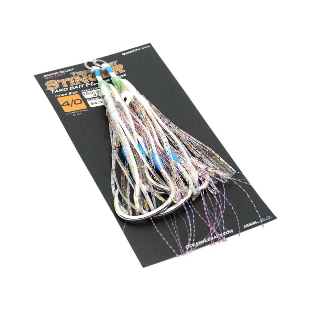 Oceans Legacy Tako Bait Twin Assist Hooks 2pk Clear Speckled Glow