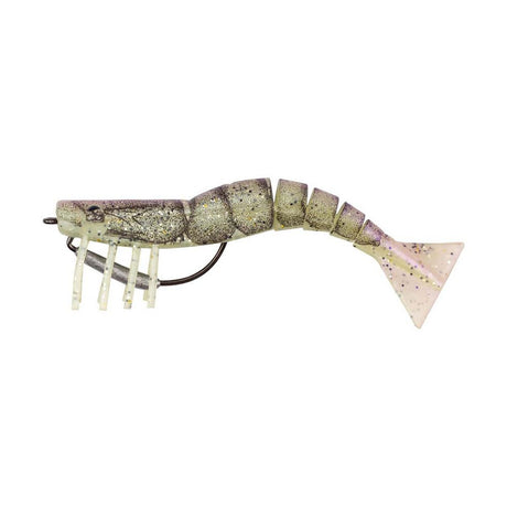 Samaki Live Shrimp 89mm Pre-Rigged Soft Plastic Lure Pearl Prawn