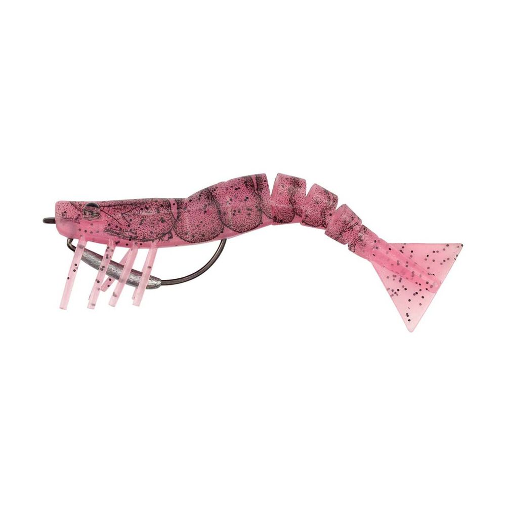 Samaki Live Shrimp 89mm Pre-Rigged Soft Plastic Lure Pink Shrimp