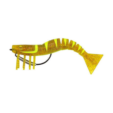 Samaki Live Shrimp 127mm Pre-Rigged Soft Plastic Lure Chartreuse Ginger Squid UV