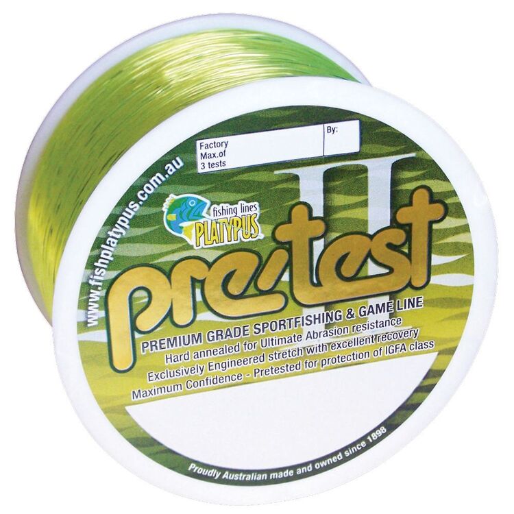 Platypus Pre-Test IGFA Class Monofilament Fishing Line 300m Yellow
