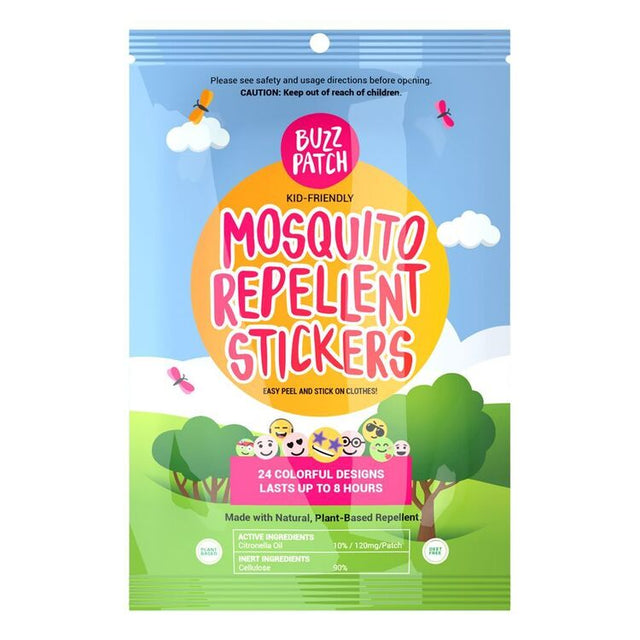 The Natural Patch Buzz Patch Mosquito Repellent Patches 60pk Multi Coloured