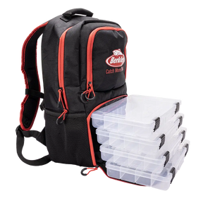 Berkley Backpack With 4 Tackle Trays Red & Black