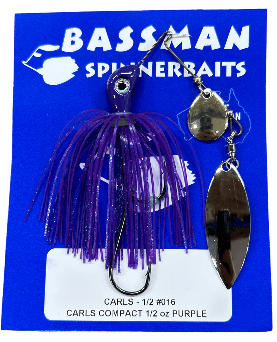 Bassman Carls Compact 1/2oz Spinnerbait Lure 016 - Purple