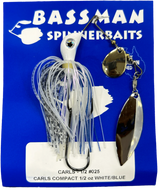 Bassman Carls Compact 1/2oz Spinnerbait Lure 025 - White/Blue