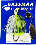Bassman Carls Compact 1/2oz Spinnerbait Lure 0S4 - White/Chart