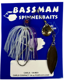 Bassman Carls Compact 1/4oz Spinnerbait Lure 001 - Purple/Clear