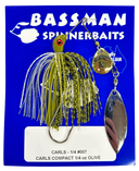 Bassman Carls Compact 1/4oz Spinnerbait Lure 007 - Olive