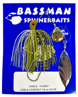 Bassman Carls Compact 1/4oz Spinnerbait Lure 007 - Olive