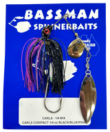 Bassman Carls Compact 1/4oz Spinnerbait Lure 34 - Black/Blue/Pink