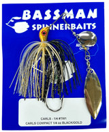 Bassman Carls Compact 1/4oz Spinnerbait Lure TW1 - Black/Gold