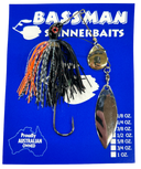 Bassman Carls Compact 1/4oz Spinnerbait Lure TW3 - Black/Orange