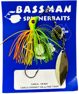 Bassman Carls Compact 3/8oz Spinnerbait Lure 24 - Fire Tiger