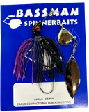 Bassman Carls Compact 3/8oz Spinnerbait Lure 34 - Black/Blue/Pink
