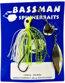 Bassman Carls Compact 3/8oz Spinnerbait Lure 0S4 - White/Chart