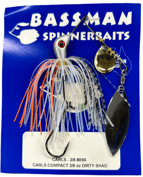 Bassman Carls Compact 3/8oz Spinnerbait Lure 0S6 - Dirty Shad