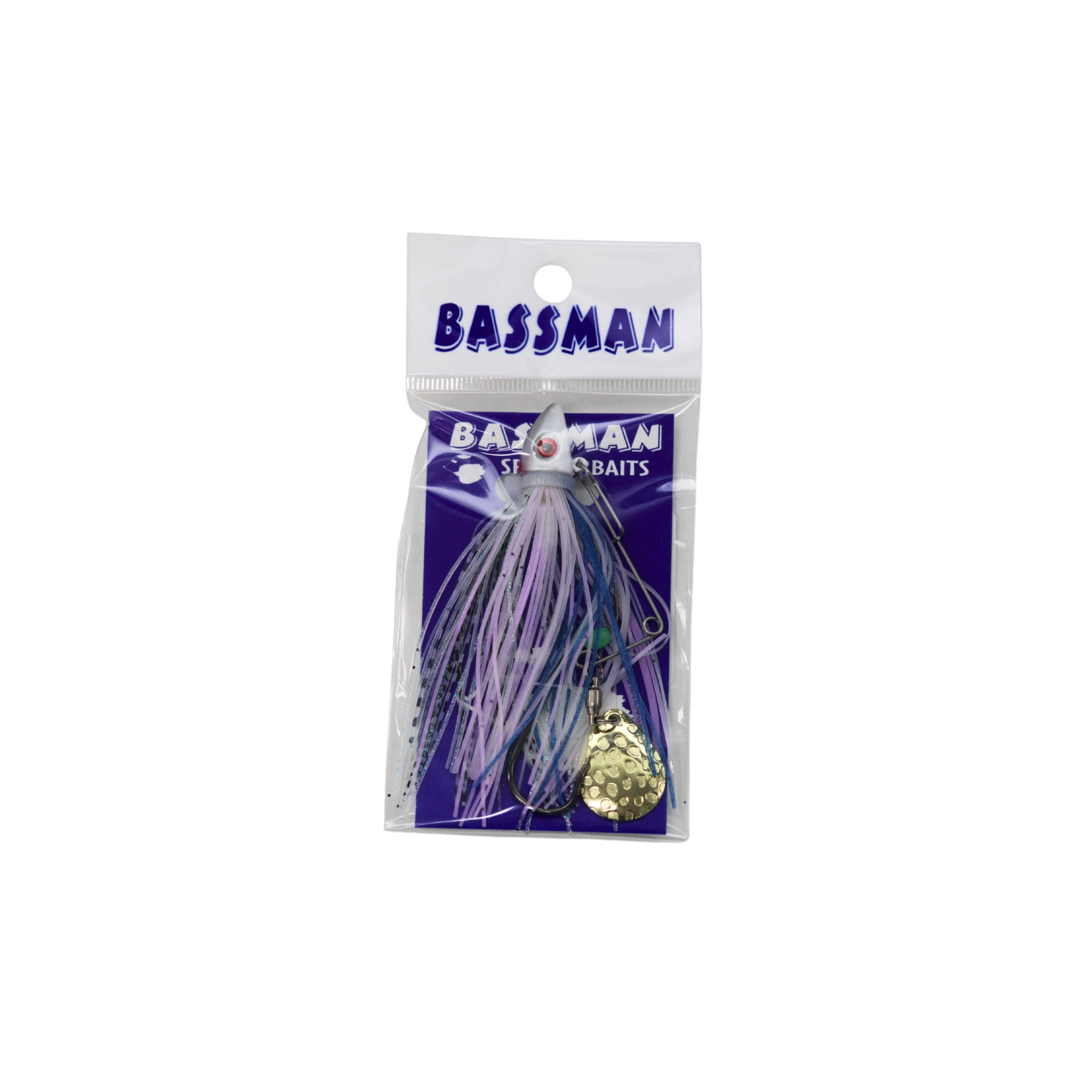 Bassman Pup 3/8oz Spinnerbait Lure 025 - White/Blue