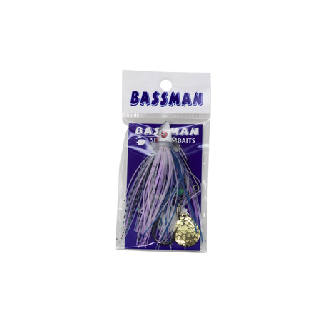 Bassman Pup 3/8oz Spinnerbait Lure 025 - White/Blue