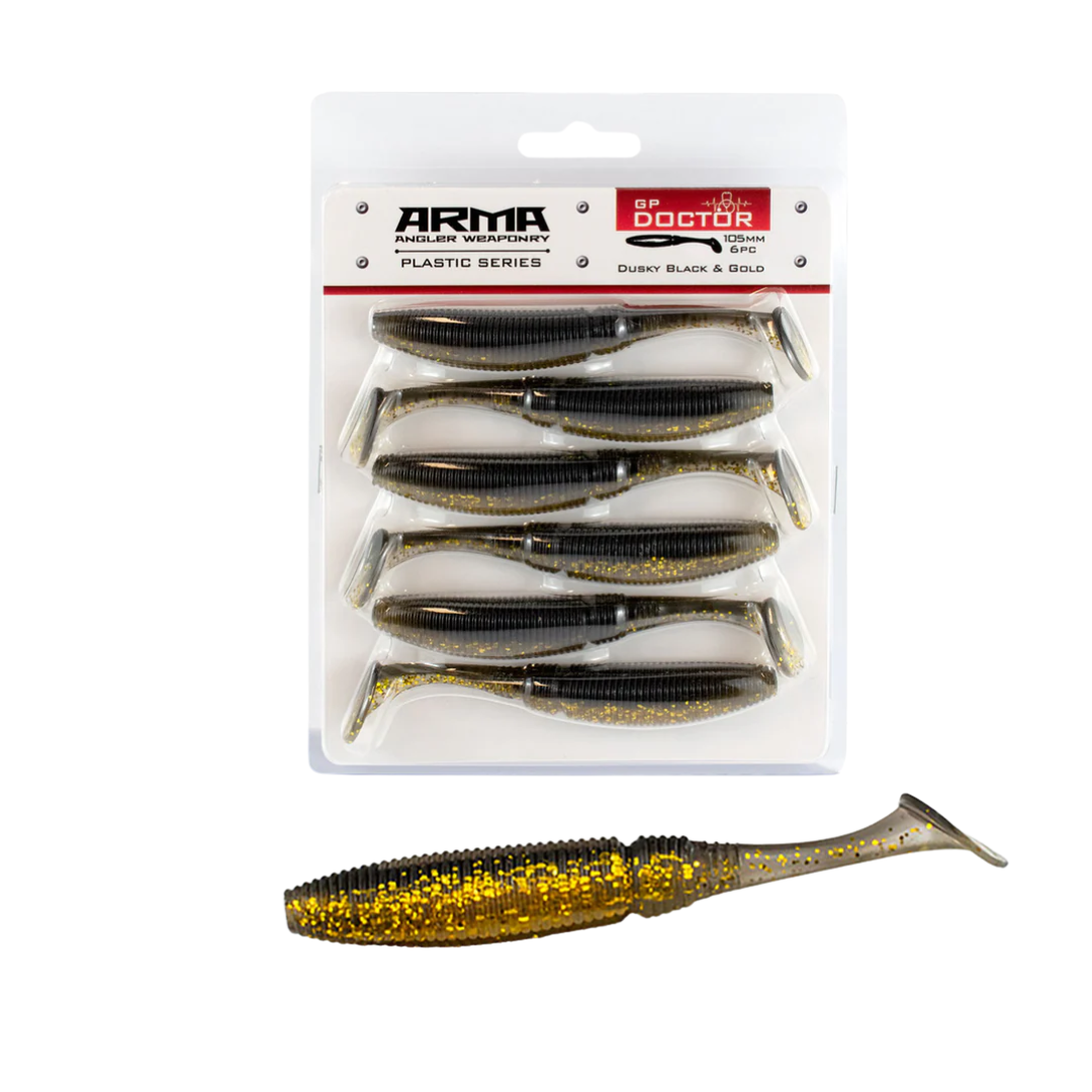 Arma GP Doctor 105mm Soft Plastic Lure Dusky Black And Gold