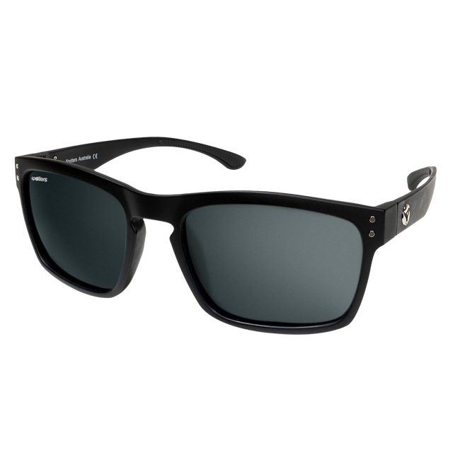Spotters Crypto Polarised Sunglasses Matt Black - Carbon