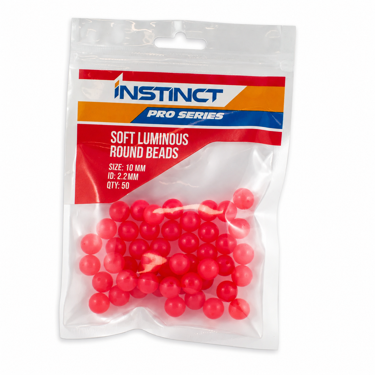 Instinct Pro Soft Lumo Round Attractor Beads 50pk Red