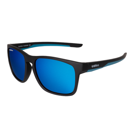 Spotters Premium Kids Dingo Polarised Sunglasses Matt Black - Blue