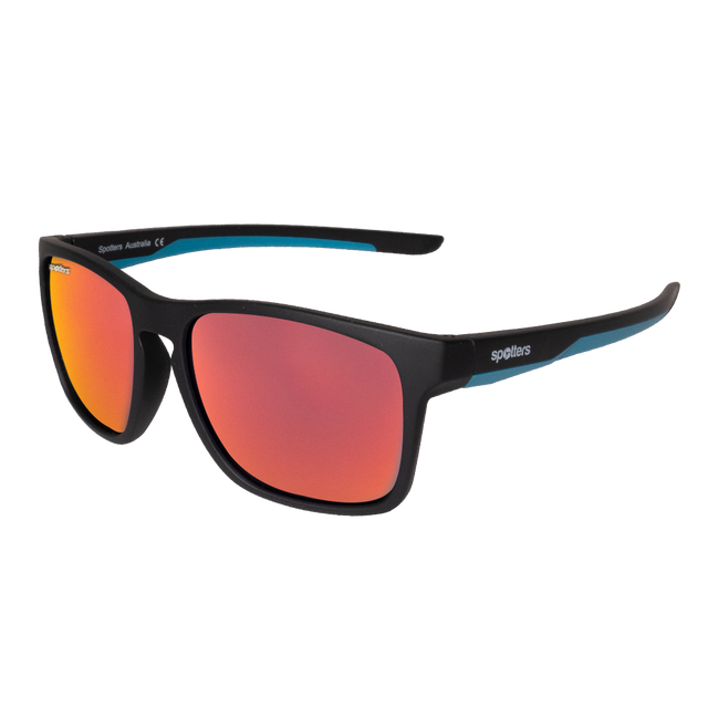 Spotters Premium Kids Dingo Polarised Sunglasses Matt Black - Red