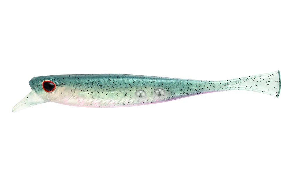 Nomad Live Ops Delta Minnow 4.5in Soft Plastic Lure Green Wakasagi