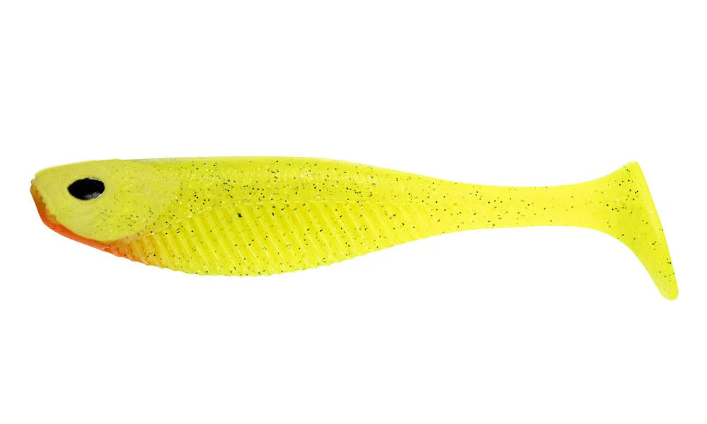 Nomad Live Ops Dozer Minnow 4in Soft Plastic Lure Chartreuse UV