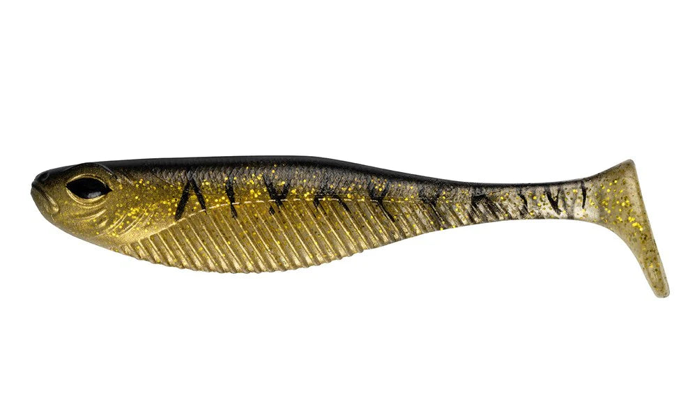 Nomad Live Ops Dozer Minnow 4in Soft Plastic Lure Gold Tiger