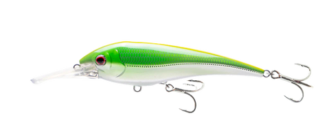 Nomad DTX Minnow Shallow Floating 145mm Hard Body Lure Chartreuse Chrome