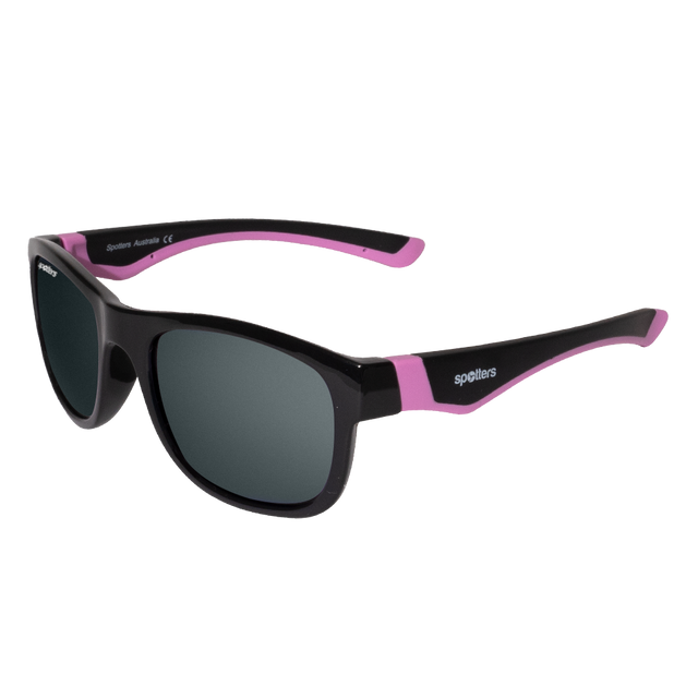 Spotters Premium Kids Emu Polarised Sunglasses Matt Black - Grey