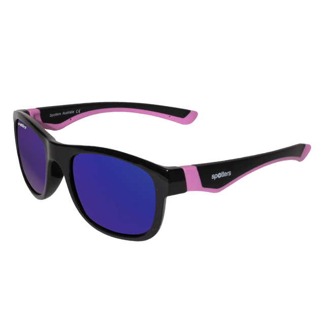Spotters Premium Kids Emu Polarised Sunglasses Matt Black - Purple