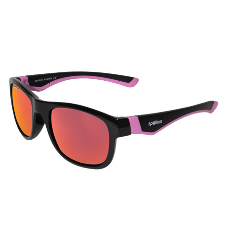 Spotters Premium Kids Emu Polarised Sunglasses Matt Black - Red