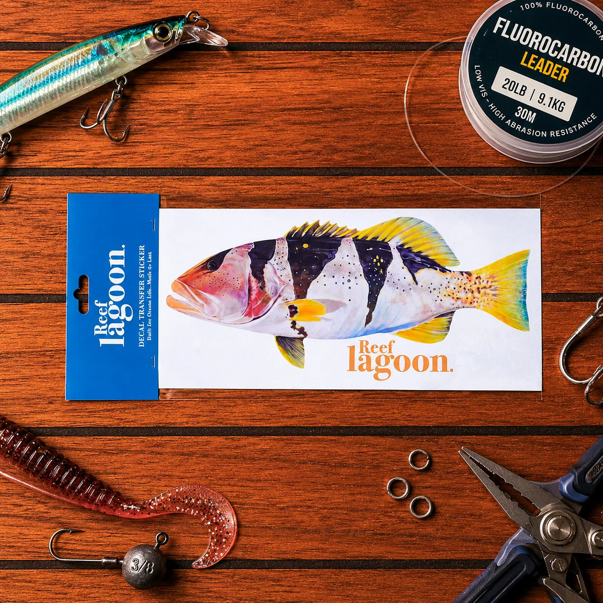 Reef Lagoon Decal Sticker A4 Footballer Coral Trout