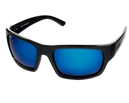 Spotters Freak Polarised Sunglasses Gloss Black - Ice Blue
