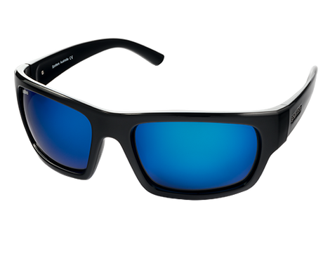 Spotters Freak Polarised Sunglasses Gloss Black - Ice Blue