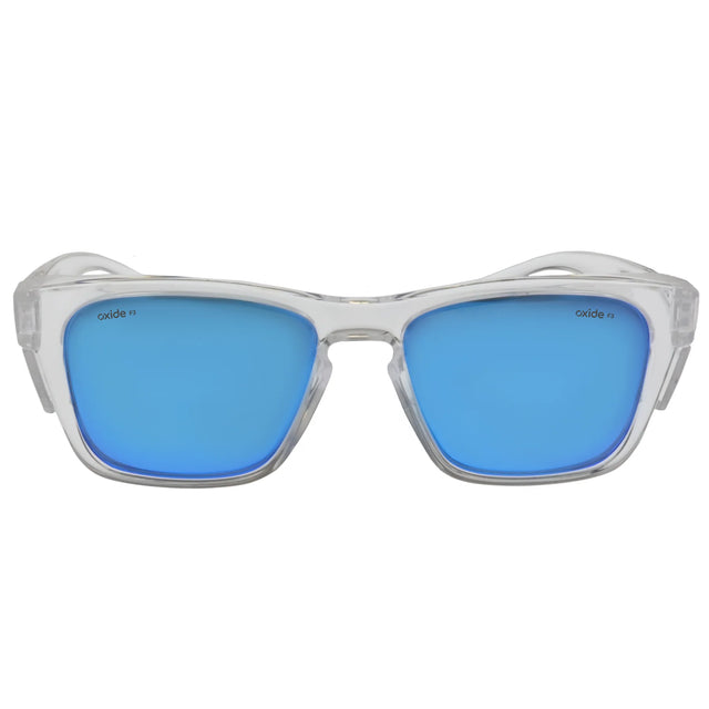 Oxide Frost Polarised Sunglasses Clear - Blue Mirror