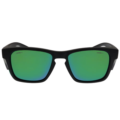 Oxide Frost Polarised Sunglasses Matt Black - Green Mirror
