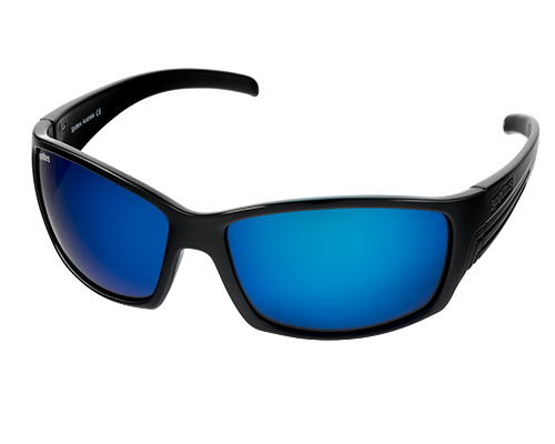 Spotters Fury Polarised Sunglasses Gloss Black - Ice Blue